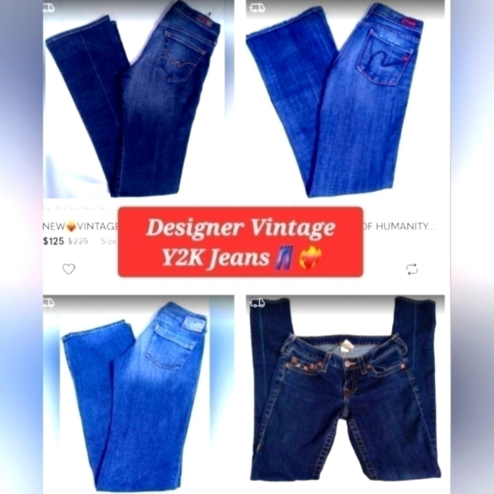 NEW & PRELOVED VINTAGE Y2K DESIGNER DENIM JEANS WOMENS ALL SIZES